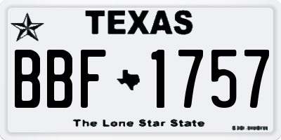 TX license plate BBF1757