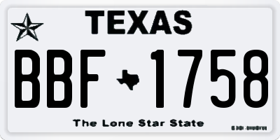 TX license plate BBF1758