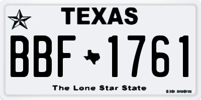 TX license plate BBF1761