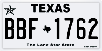 TX license plate BBF1762