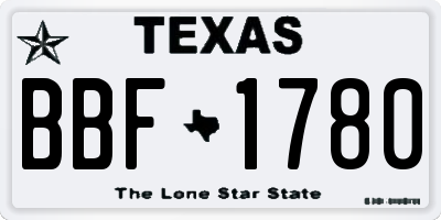 TX license plate BBF1780
