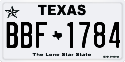 TX license plate BBF1784