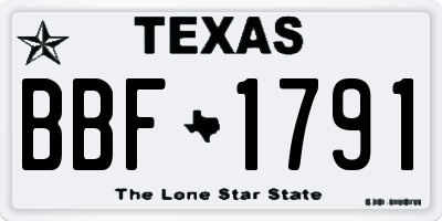 TX license plate BBF1791