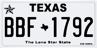 TX license plate BBF1792
