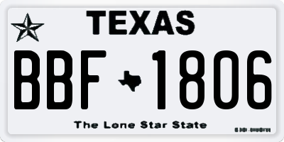 TX license plate BBF1806