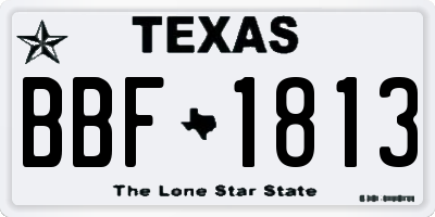 TX license plate BBF1813