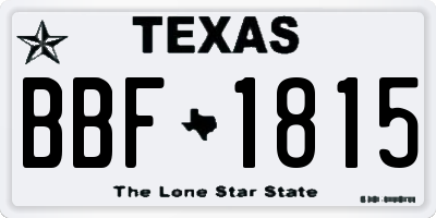 TX license plate BBF1815