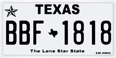 TX license plate BBF1818