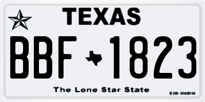 TX license plate BBF1823