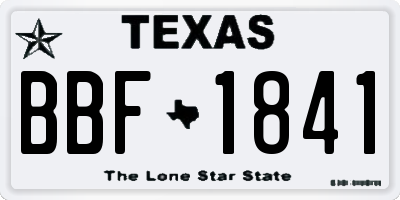 TX license plate BBF1841