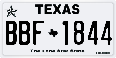 TX license plate BBF1844