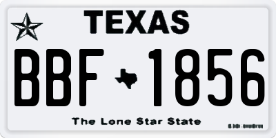 TX license plate BBF1856