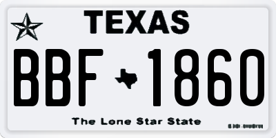 TX license plate BBF1860