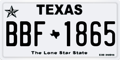 TX license plate BBF1865