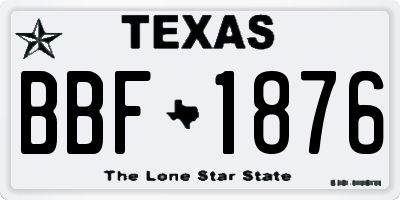 TX license plate BBF1876