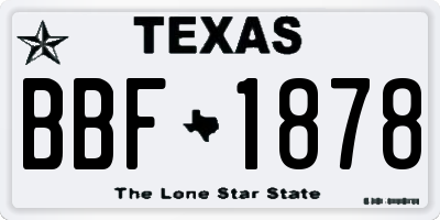 TX license plate BBF1878