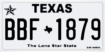 TX license plate BBF1879