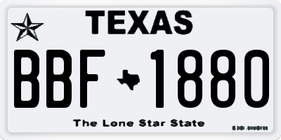 TX license plate BBF1880