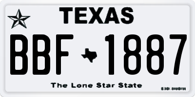 TX license plate BBF1887