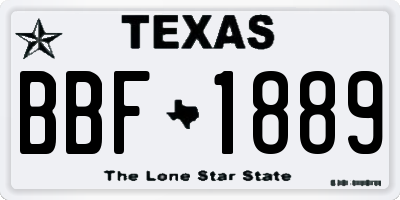 TX license plate BBF1889