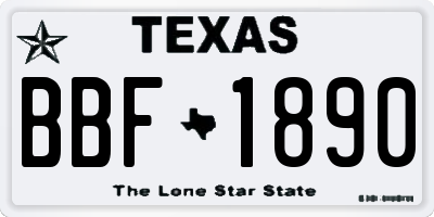 TX license plate BBF1890