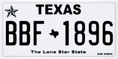 TX license plate BBF1896