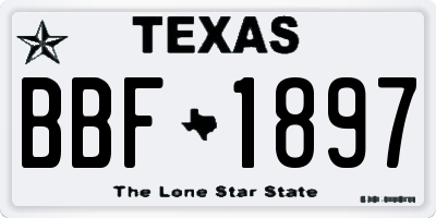 TX license plate BBF1897