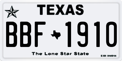TX license plate BBF1910