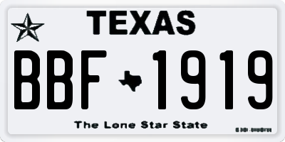 TX license plate BBF1919
