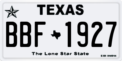 TX license plate BBF1927