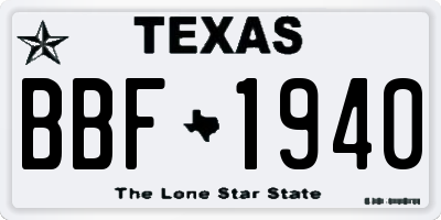 TX license plate BBF1940