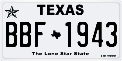 TX license plate BBF1943