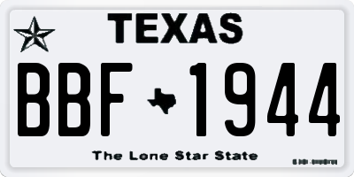 TX license plate BBF1944