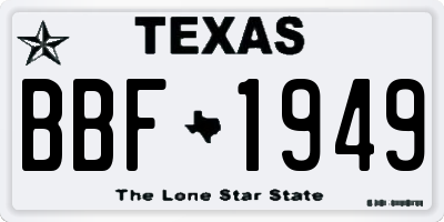 TX license plate BBF1949