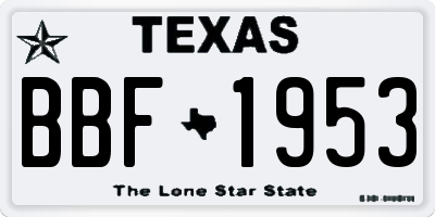 TX license plate BBF1953