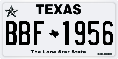 TX license plate BBF1956