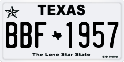 TX license plate BBF1957