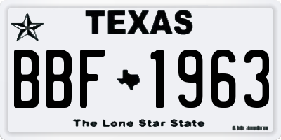 TX license plate BBF1963
