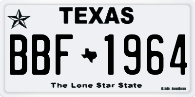 TX license plate BBF1964
