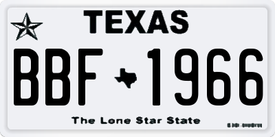 TX license plate BBF1966