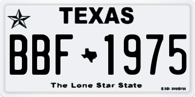TX license plate BBF1975