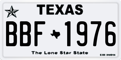 TX license plate BBF1976