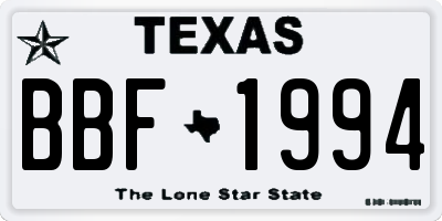 TX license plate BBF1994