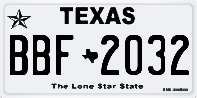 TX license plate BBF2032