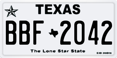 TX license plate BBF2042