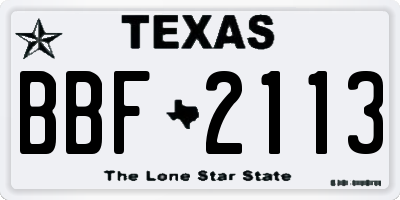 TX license plate BBF2113
