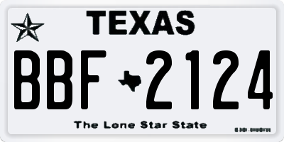 TX license plate BBF2124