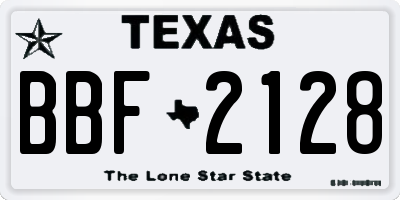 TX license plate BBF2128