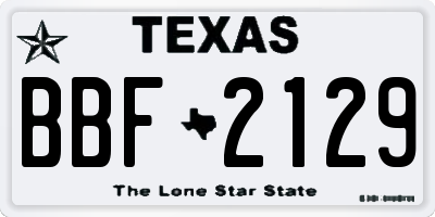 TX license plate BBF2129
