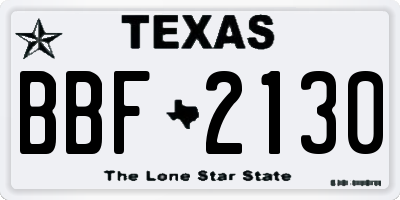 TX license plate BBF2130